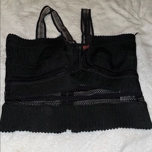 Sheer striped unique crop top